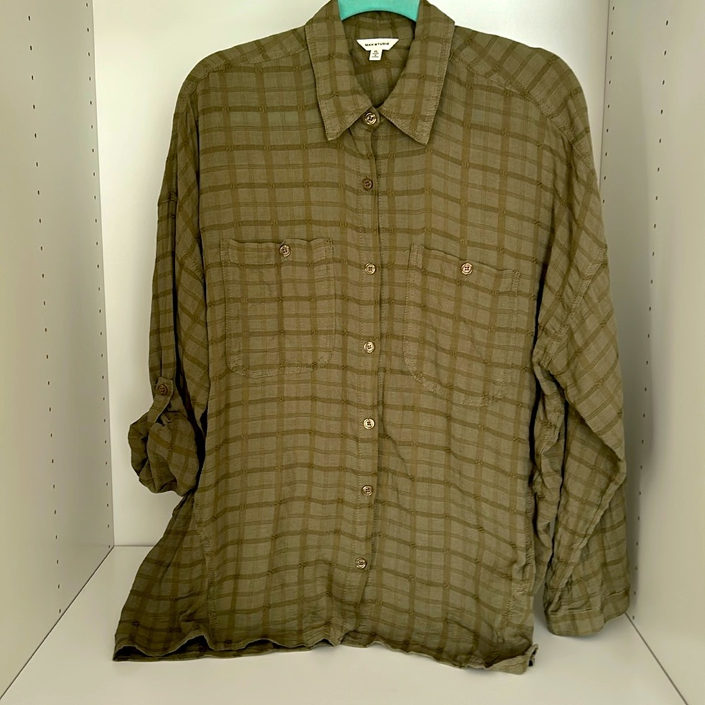 Moss green Max Studio button down shirt